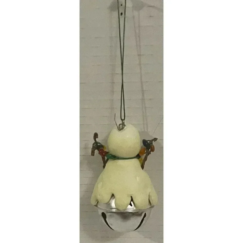 Snowman Bell Holding Strand Of Lights Christmas Ornaments Winter Holiday 3￼.5 In